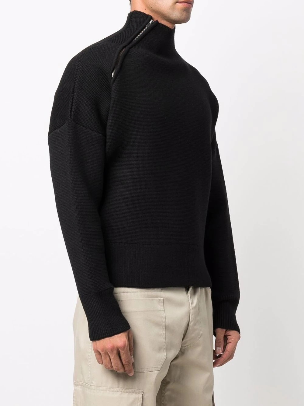 zip-detail funnel-neck jumper - 3