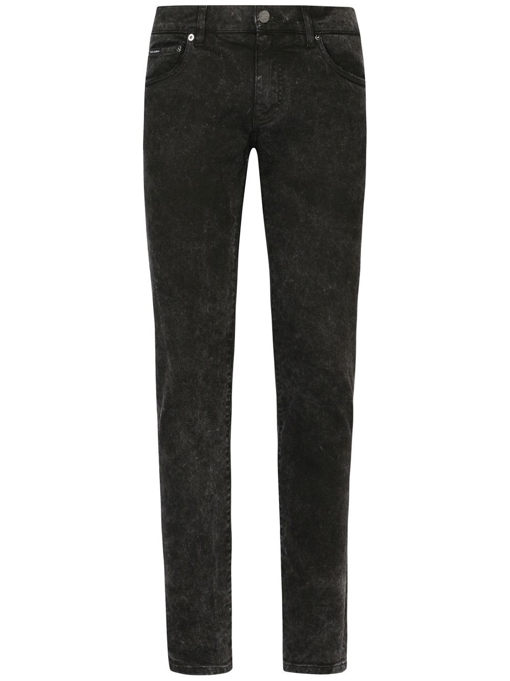 slim-fit faded denim jeans - 1