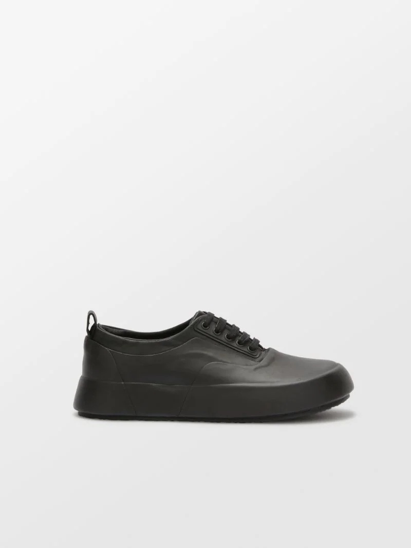 LEATHER MIX LOW TOP SNEAKER - 1