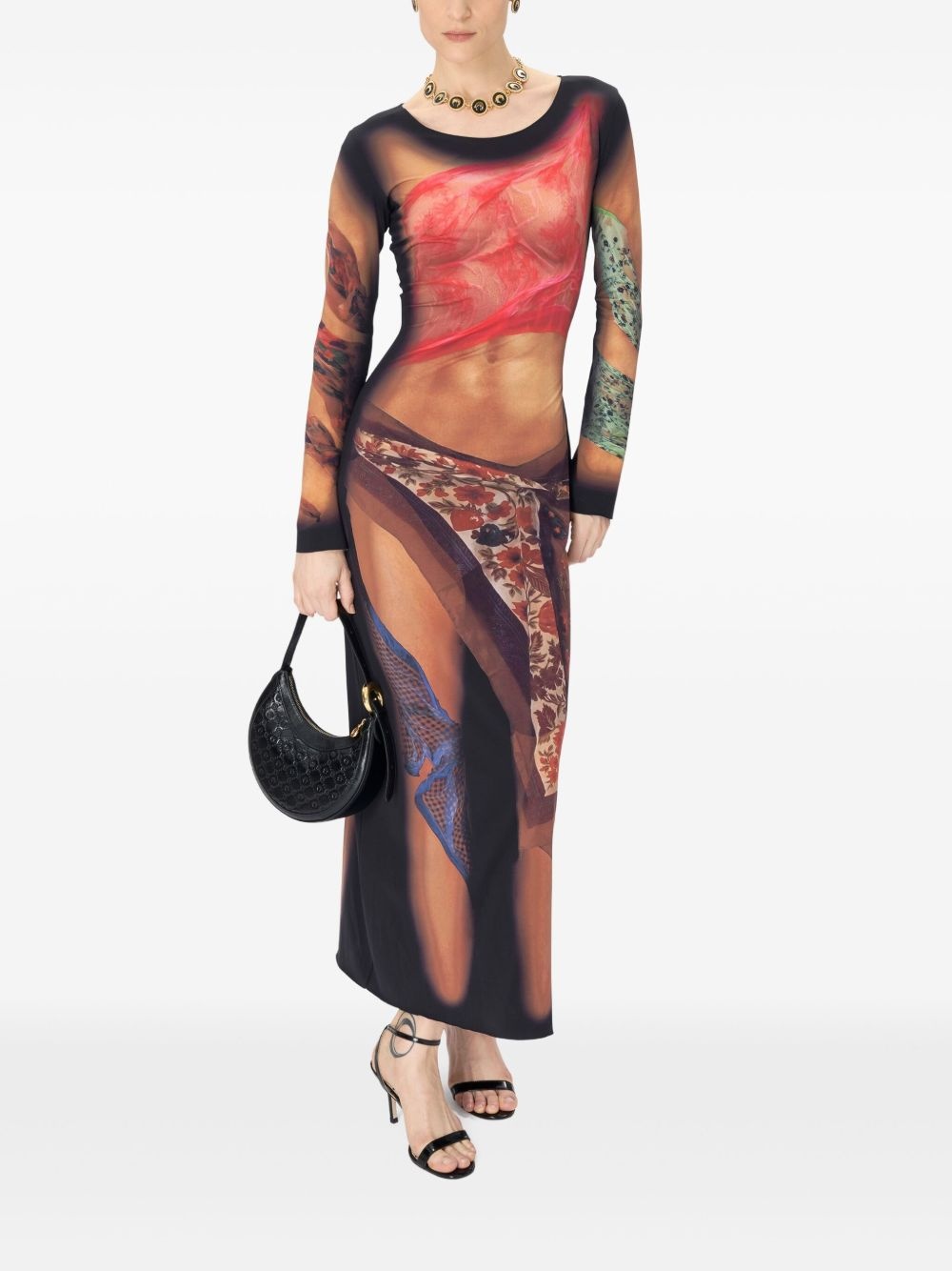 Draped Statue jersey maxi dress - 2