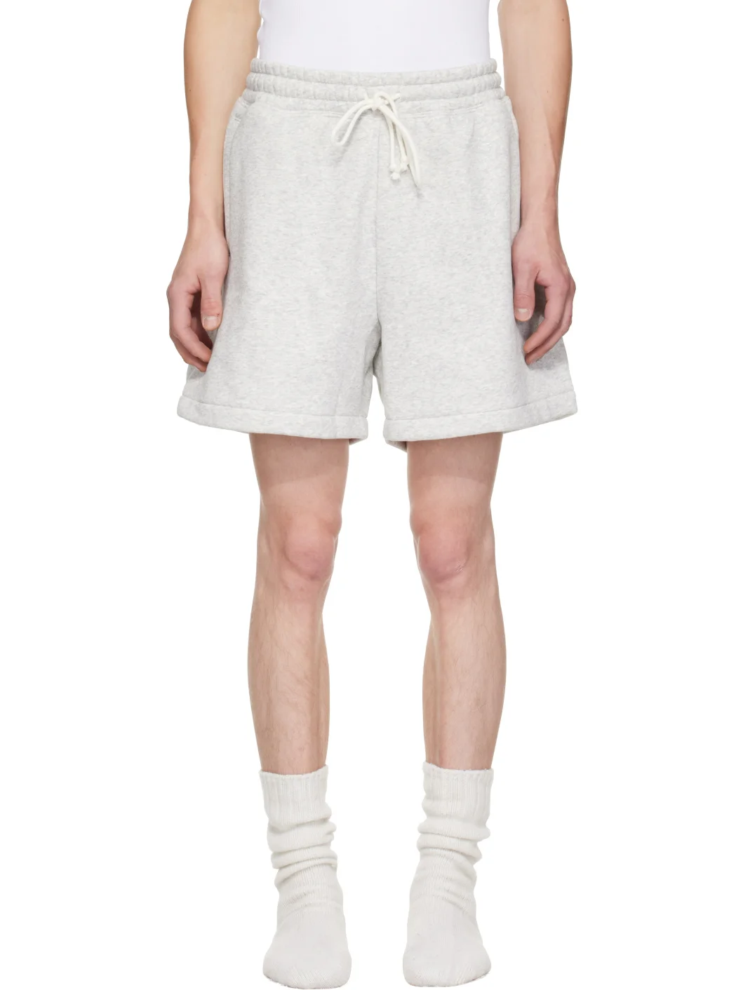 Gray Fleece Lounge Relaxed Shorts - 1