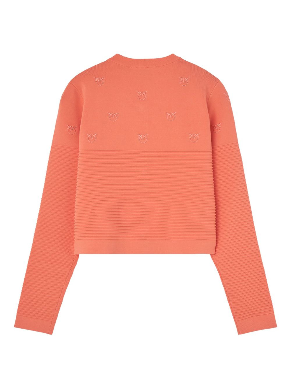 motif-embroidered ribbed jacket - 2