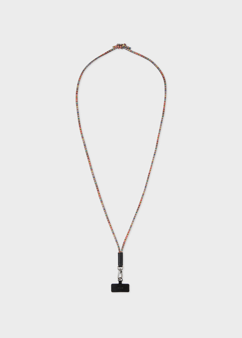 'Signature Stripe' Leather Detachable Phone Strap 1