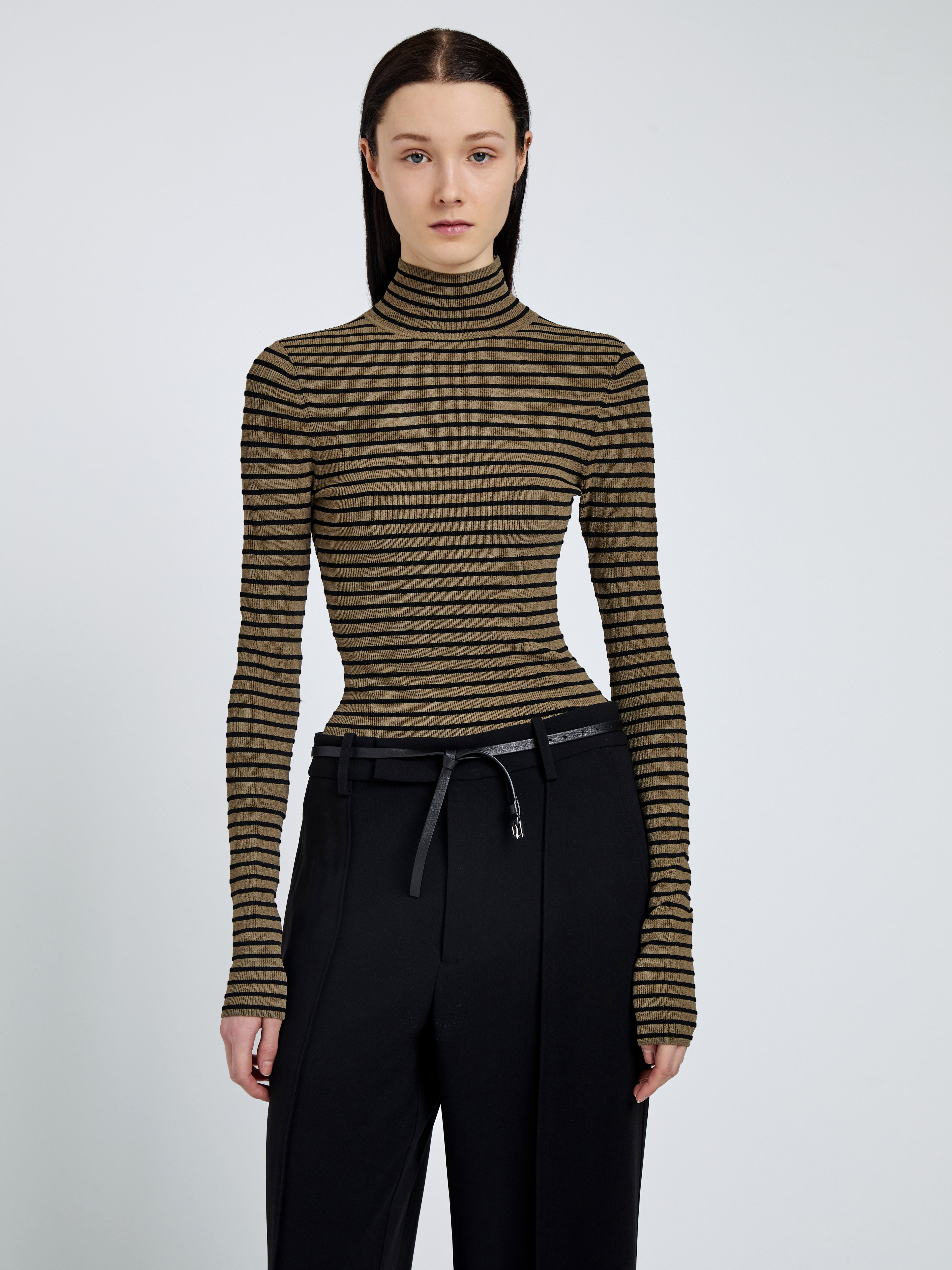 Didi Top in Matte Viscose Velvet Stripe - 6