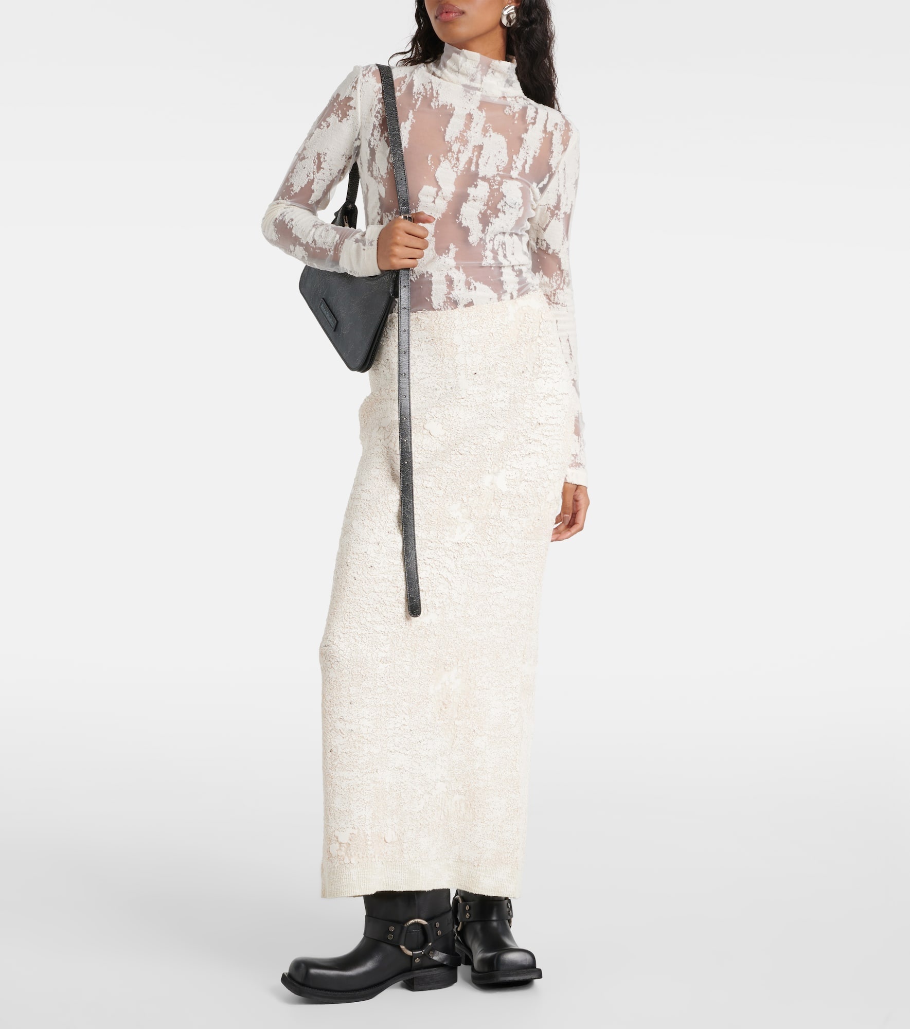 Cotton-blend turtleneck top - 2