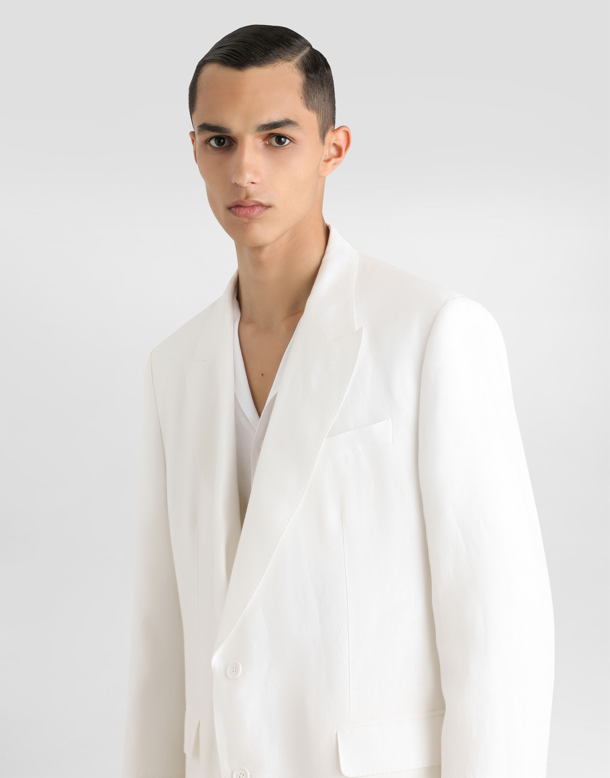 Single-breasted linen fabric jacket - 4