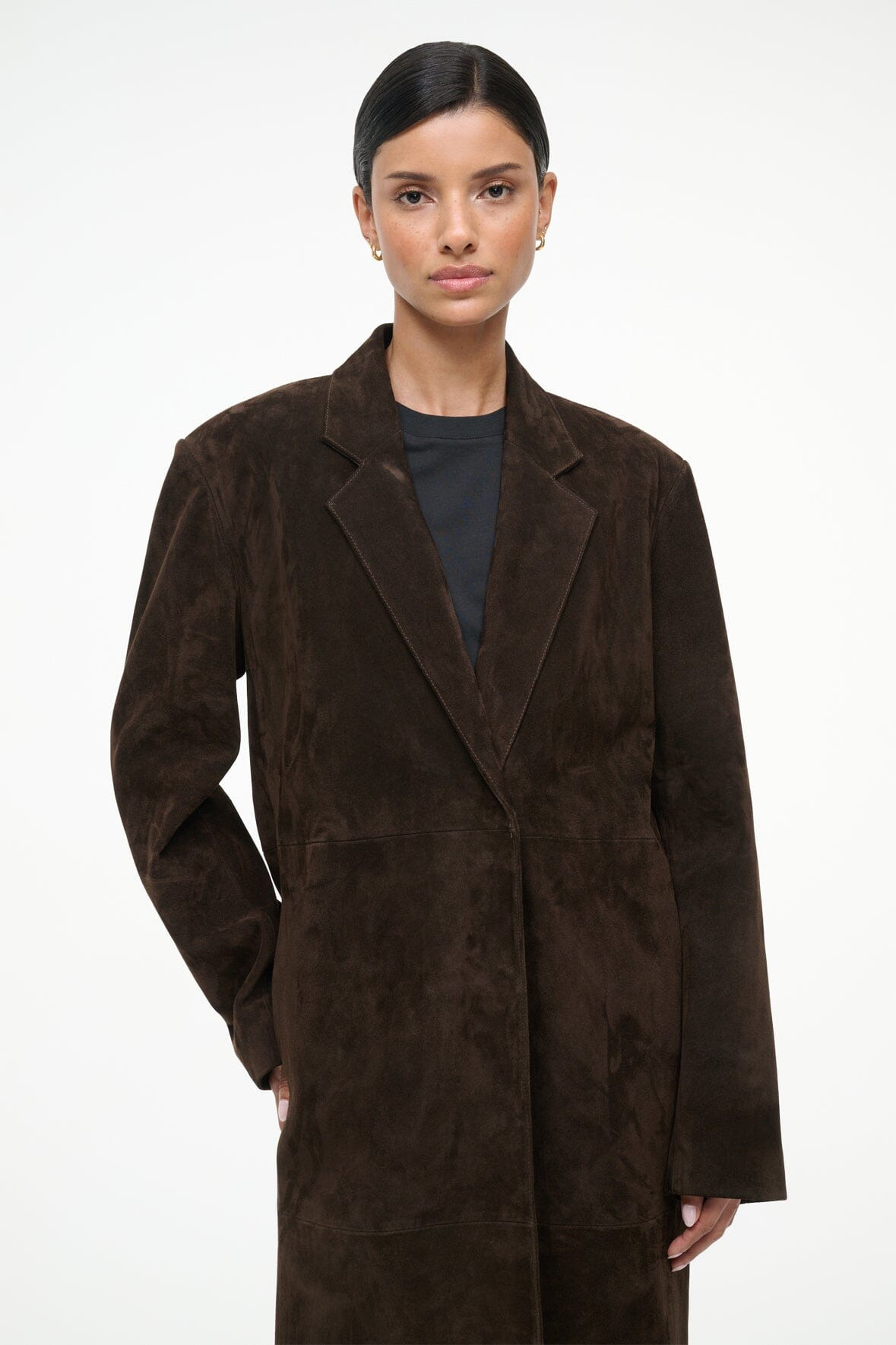 STAUD SABINE SUEDE JACKET ESPRESSO - 4