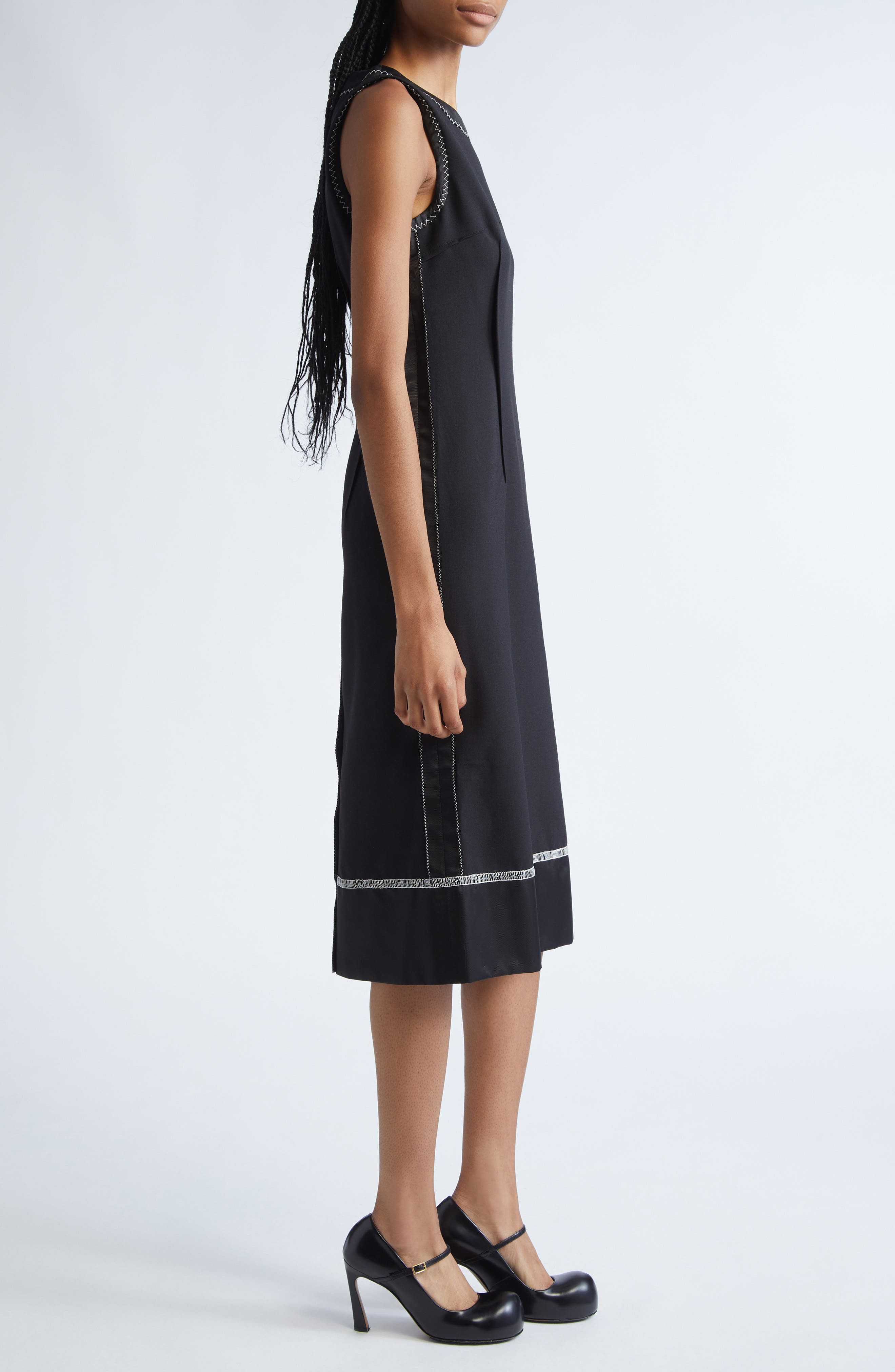 Marni Inside-Out Virgin Wool Dress in 00N99 Black at Nordstrom - 3