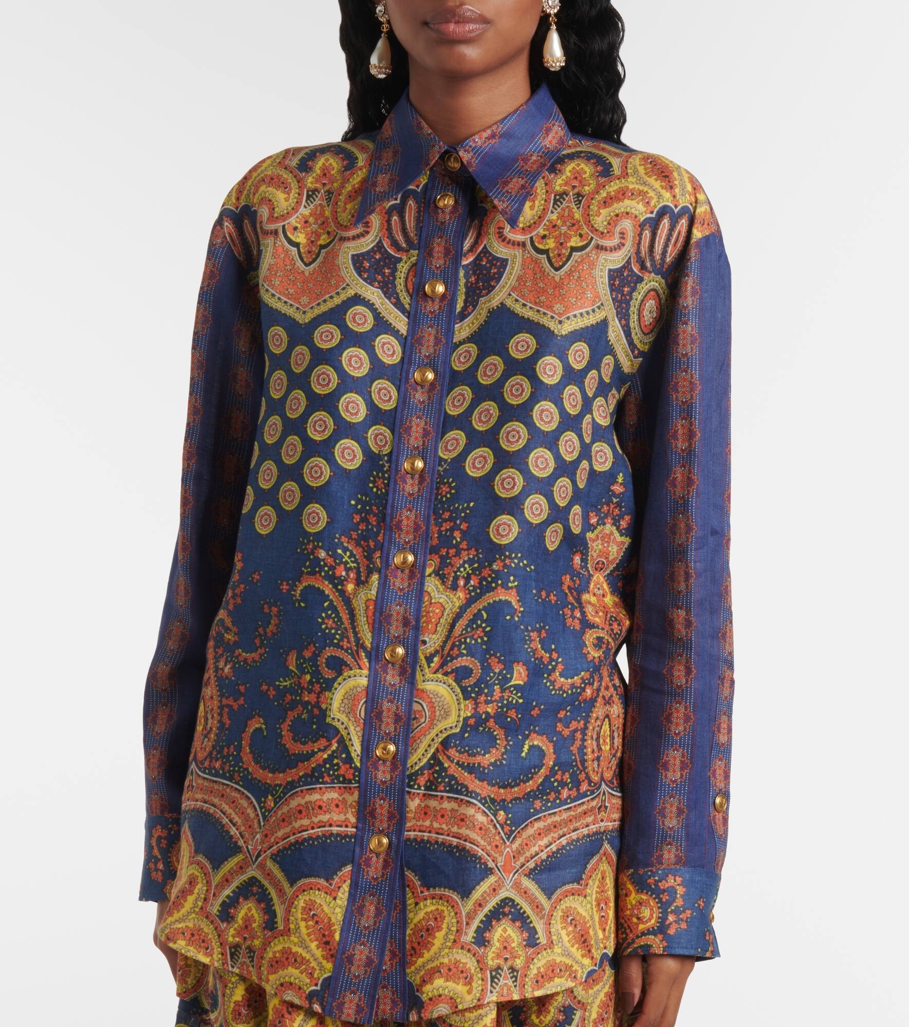 Voyage Imaginaire VLogo linen blouse - 5
