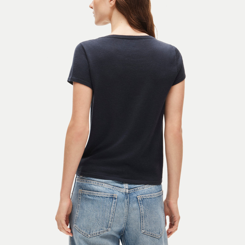 Featherweight cashmere beaded "La mer" graphic sweater-tee 5