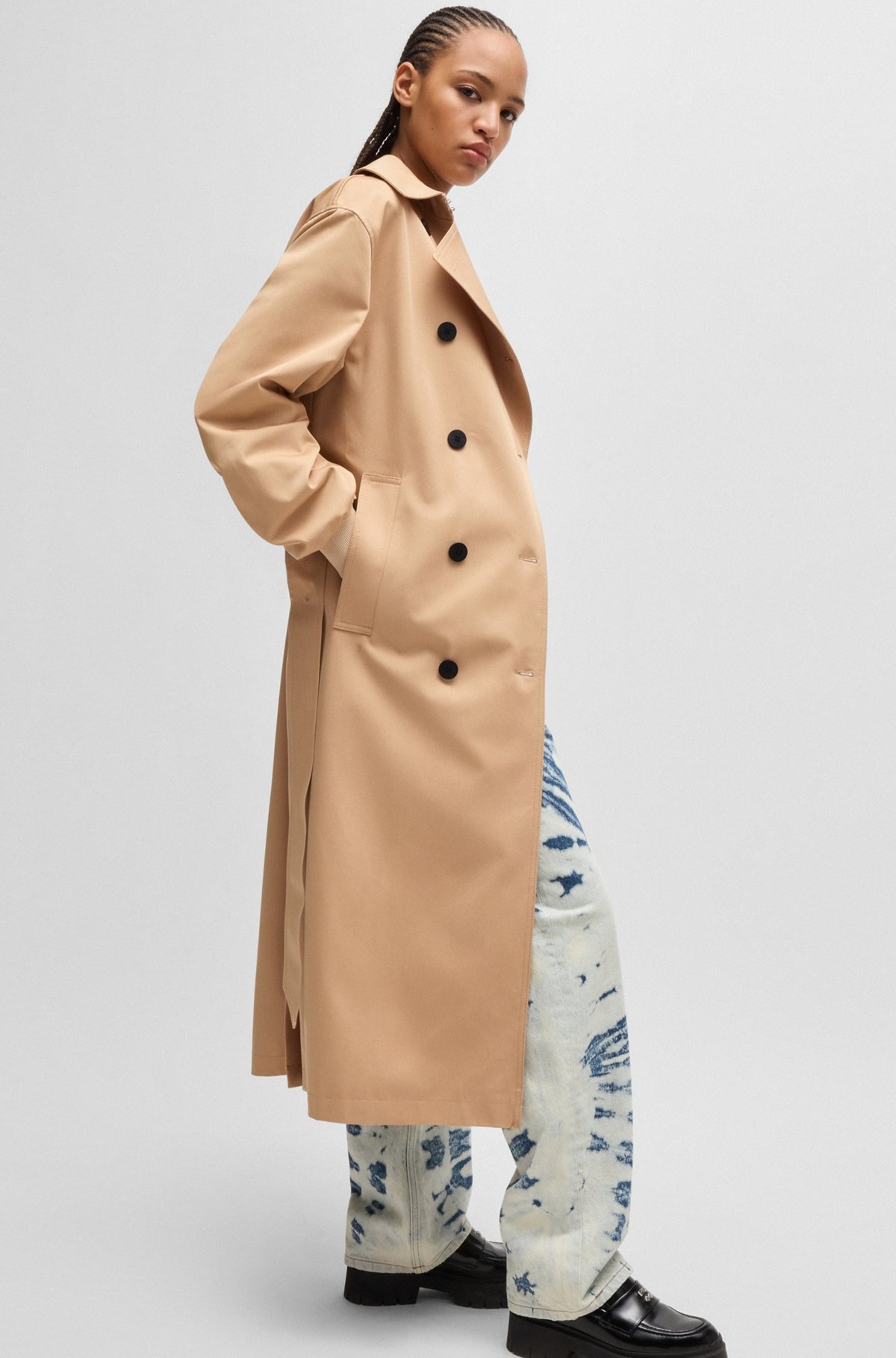 OVERSIZE-FIT COTTON TRENCH COAT - 7