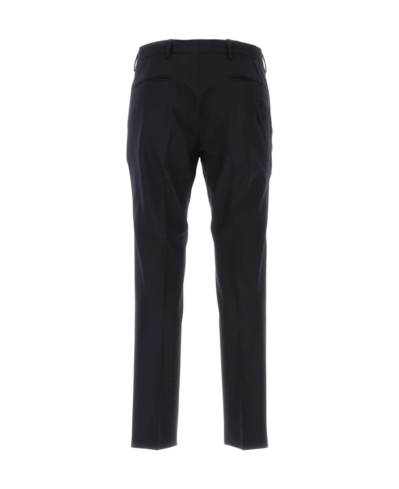 Navy Blue Stretch Wool Pant - 2