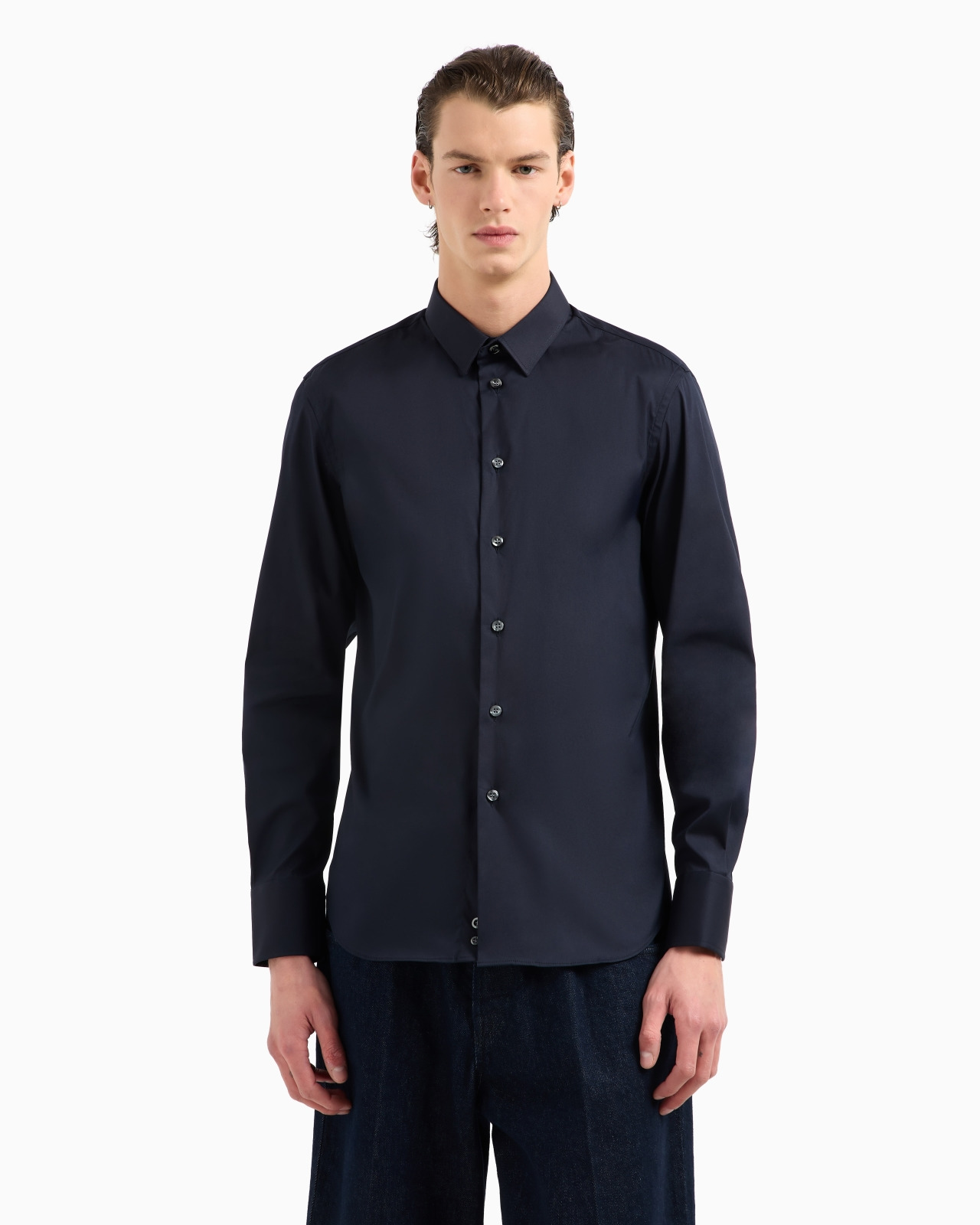 STRETCH COTTON POPLIN SHIRT - 4