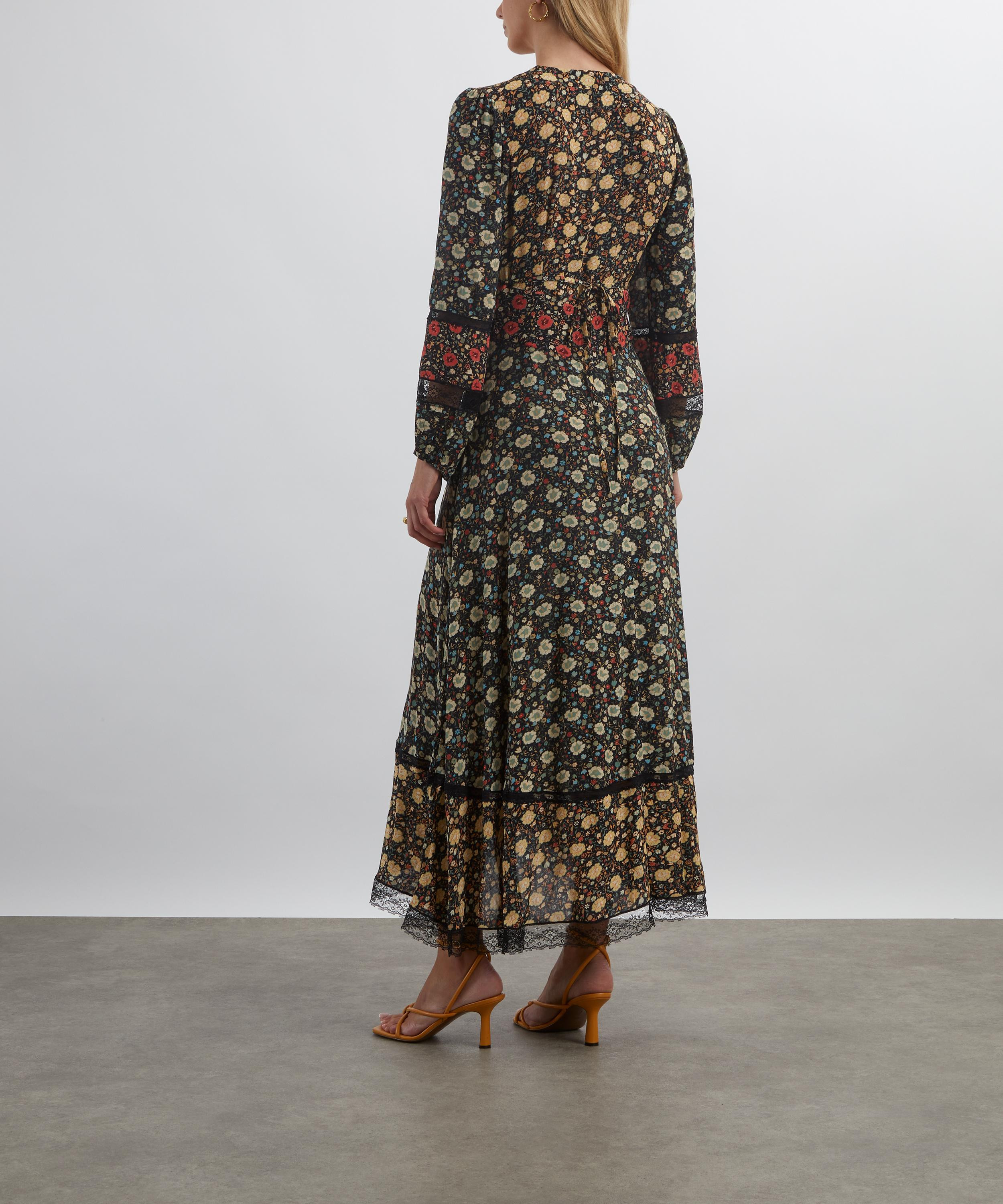 Raven Eva Floral Mix Black Midi Dress - 4