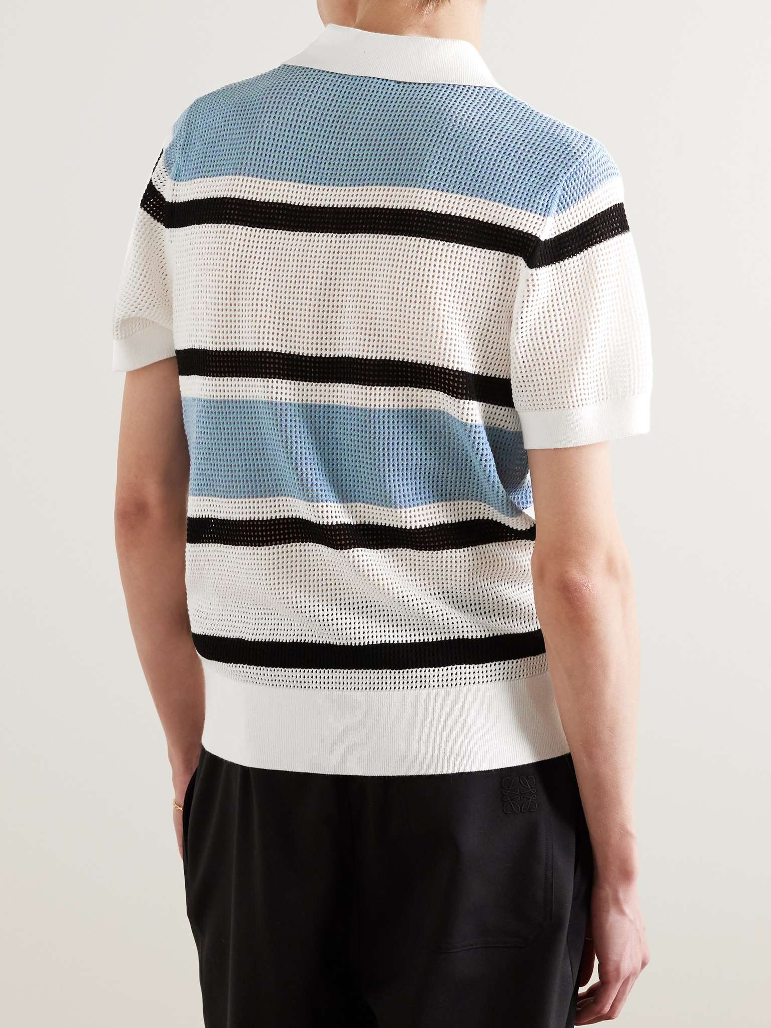 Striped Knitted Polo Shirt - 3