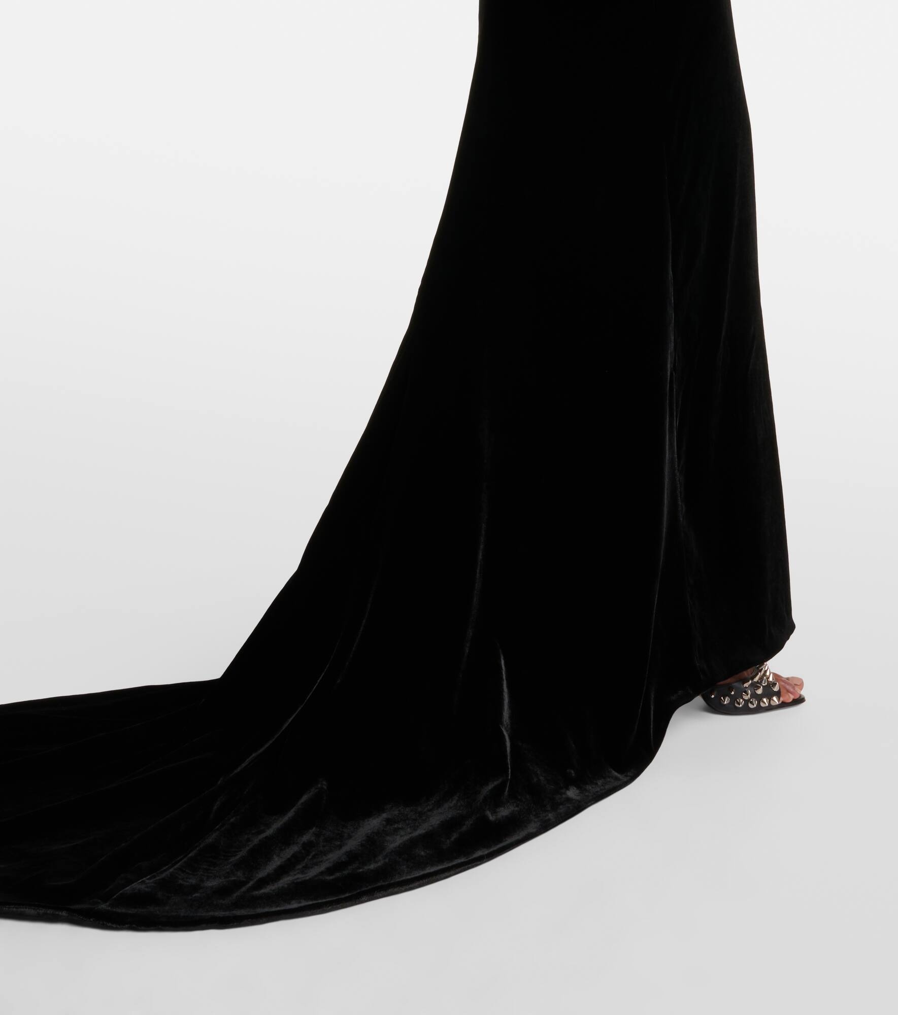 Bow-detail velvet gown - 5
