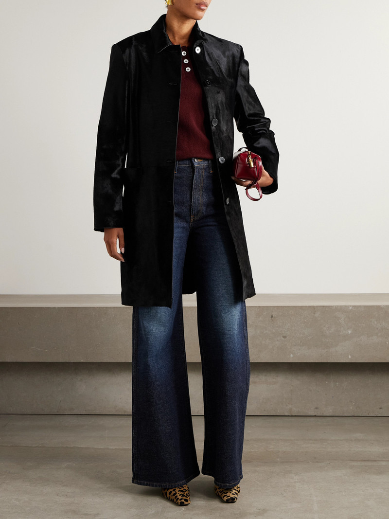 NOUR HAMMOUR Paneled Cow Hair Coat outlook