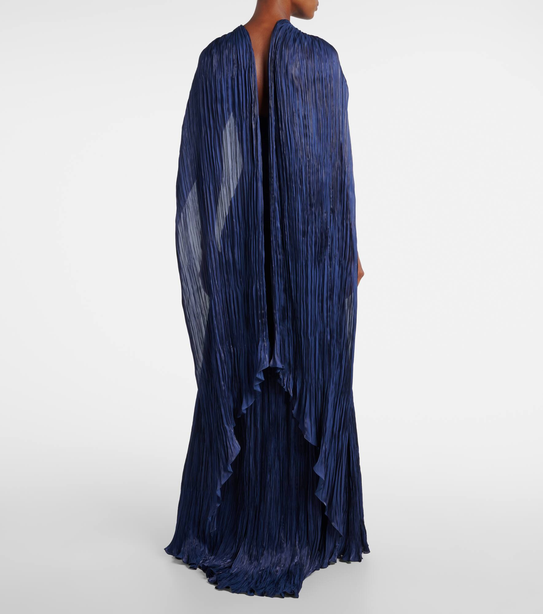 Pleated caped corset gown - 3
