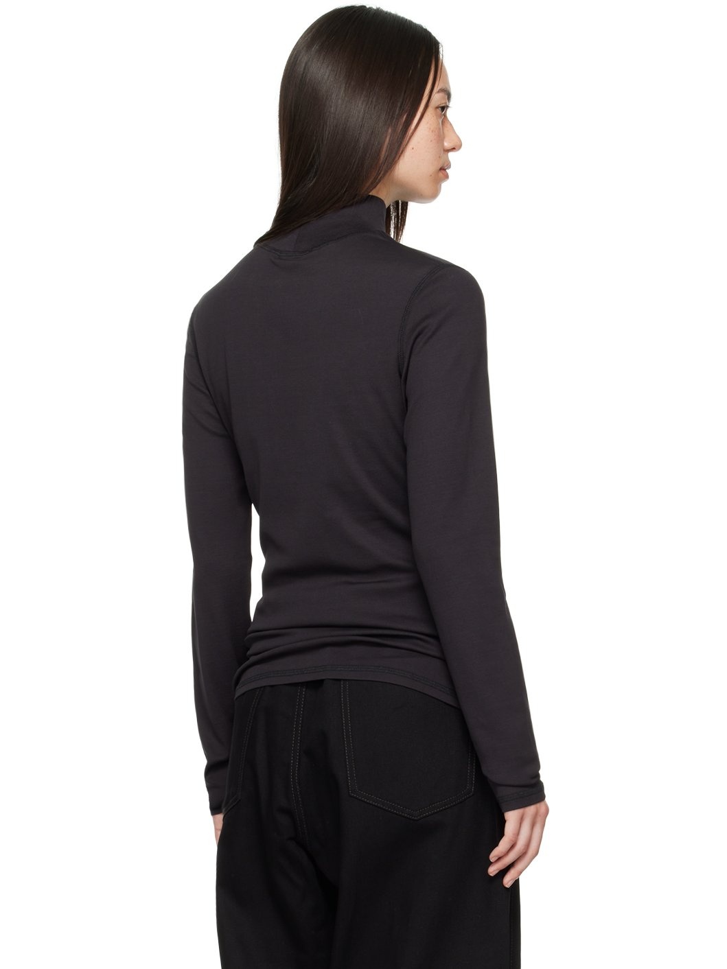 Black Rib Turtleneck - 3