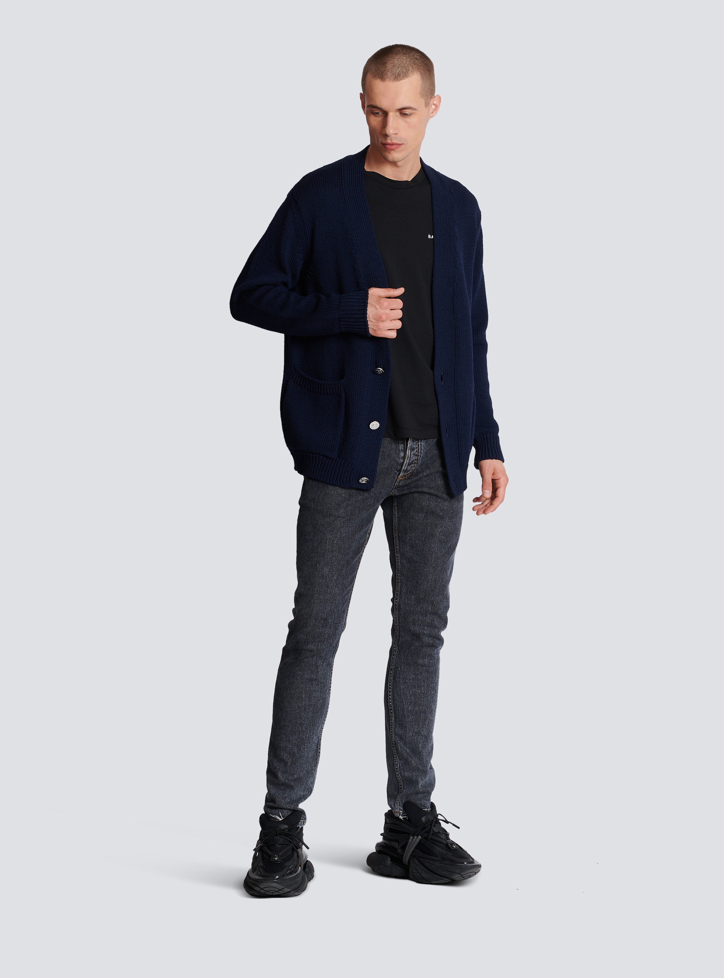 Balmain Paris logo knit cardigan - 2