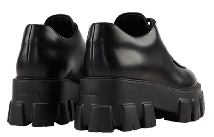 (WMNS) PRADA Monolith Brushed Leather Lace-up Shoes 'Black' 1E255N_B4L_F0002_F_B055 - 4
