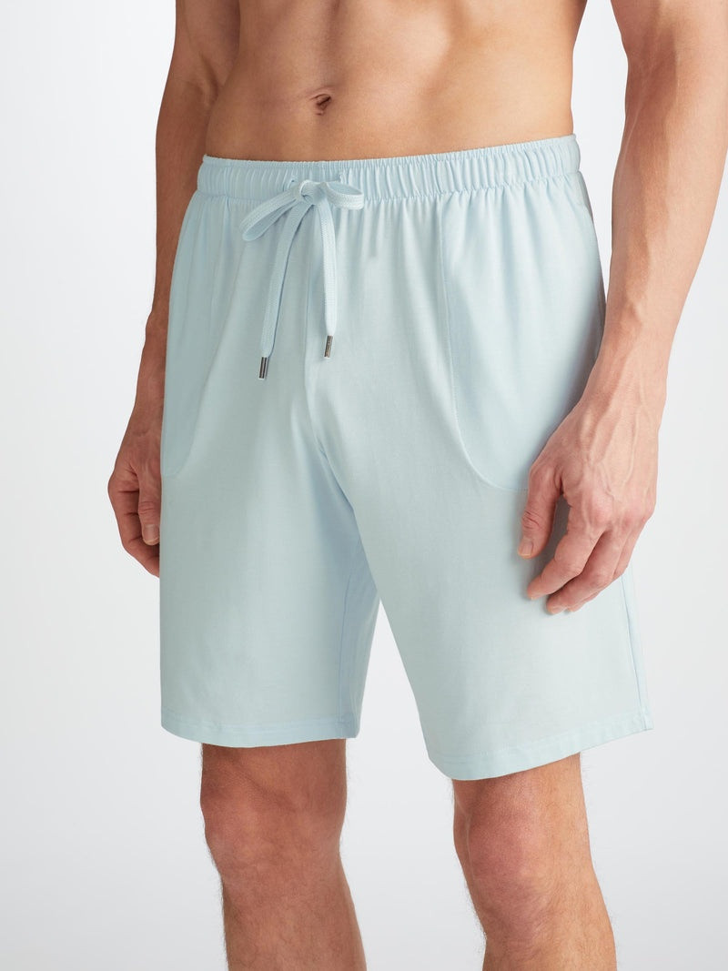 Derek Rose Men's Lounge Shorts Basel Micro Modal Stretch Ice Blue outlook