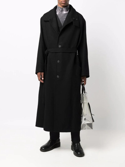 Yohji Yamamoto belted single-breasted coat outlook