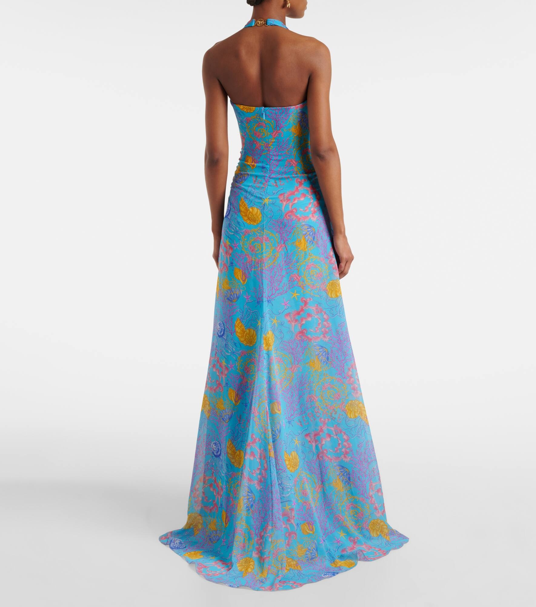 Printed halterneck gown - 3