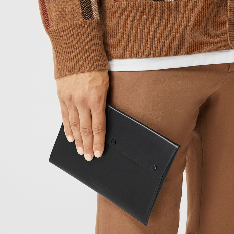 Large Suede and Leather Envelope Pouch 4