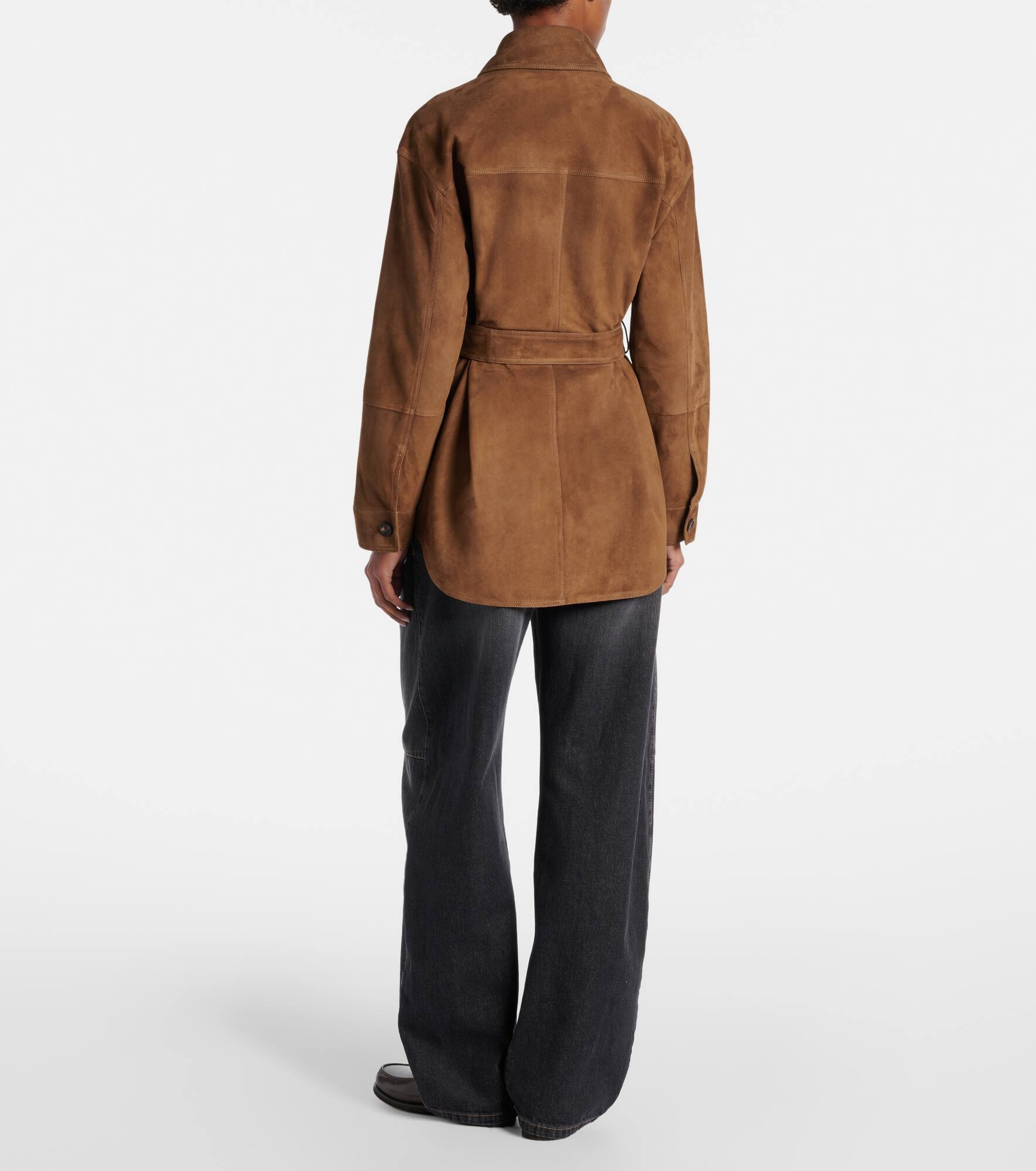 Belted suede field jacket - 3