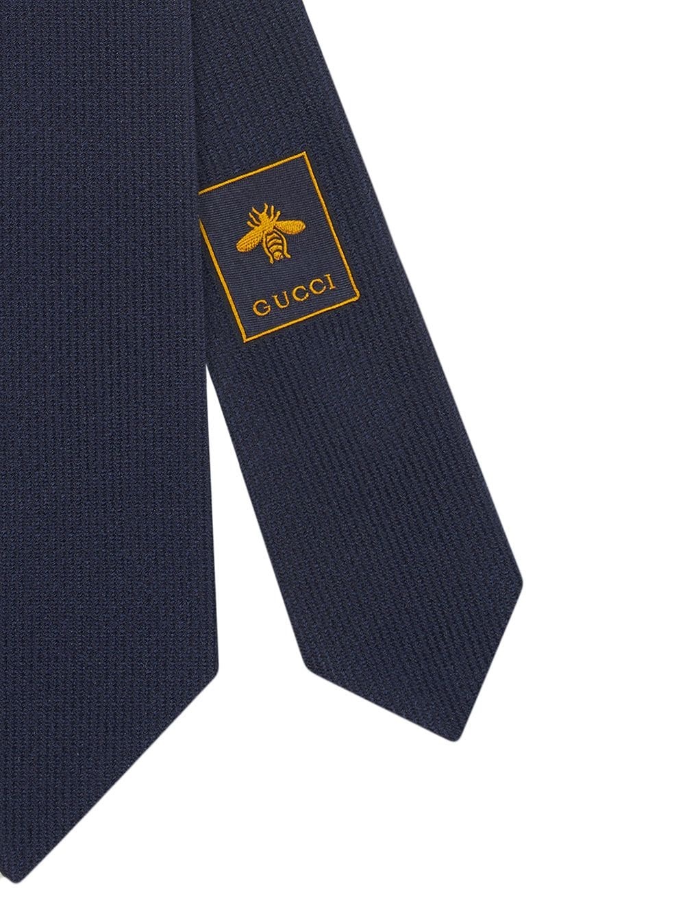 silk tie with Gucci badge - 2