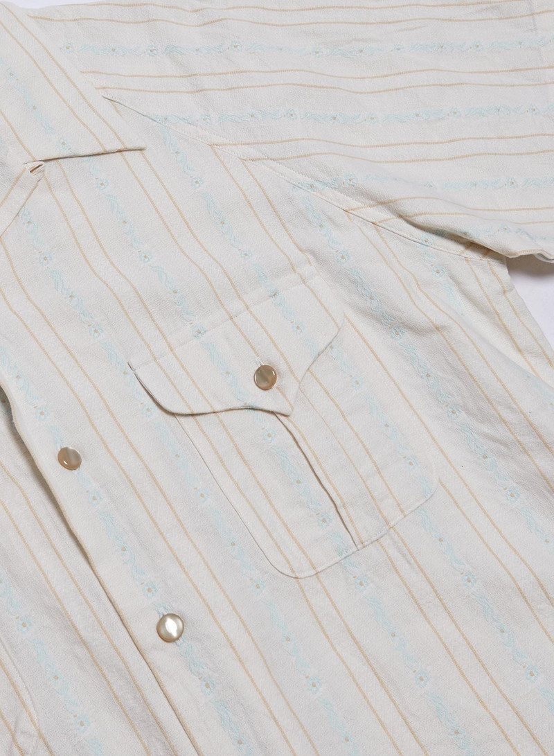 Adjustable Costume Original Cotton Dobby Stripe Raglan Sleeve Open Shirt 4