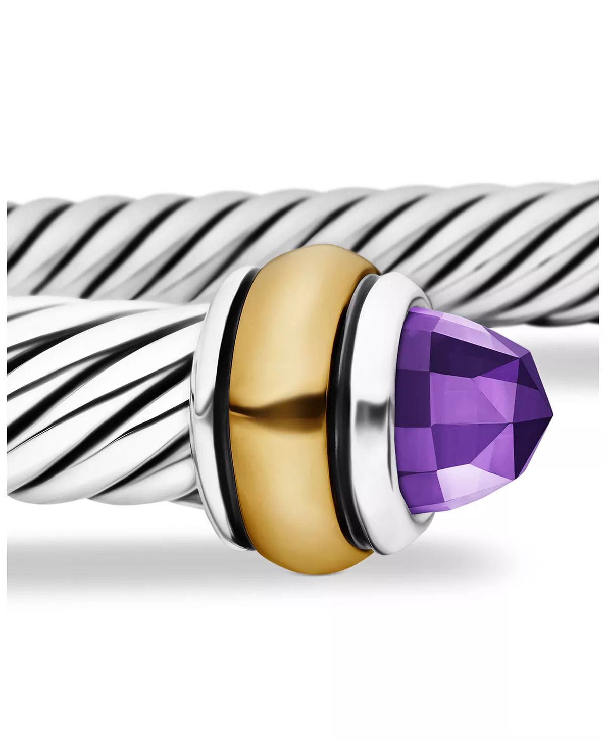 Cable Classic Bracelet with Gemstones or Sterling Silver - 6
