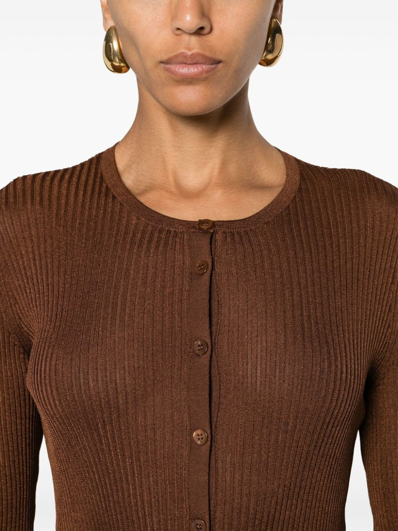 round-neck ribbed cardigan 5