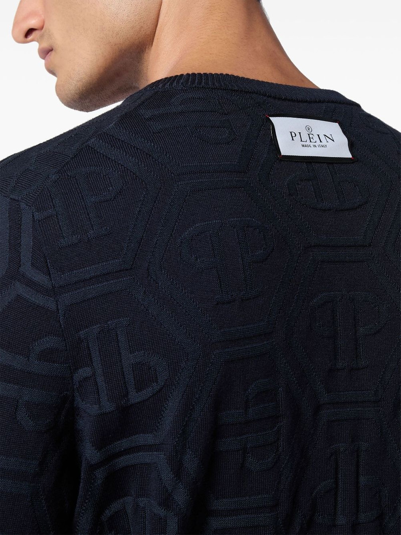 monogram-jacquard sweater 5