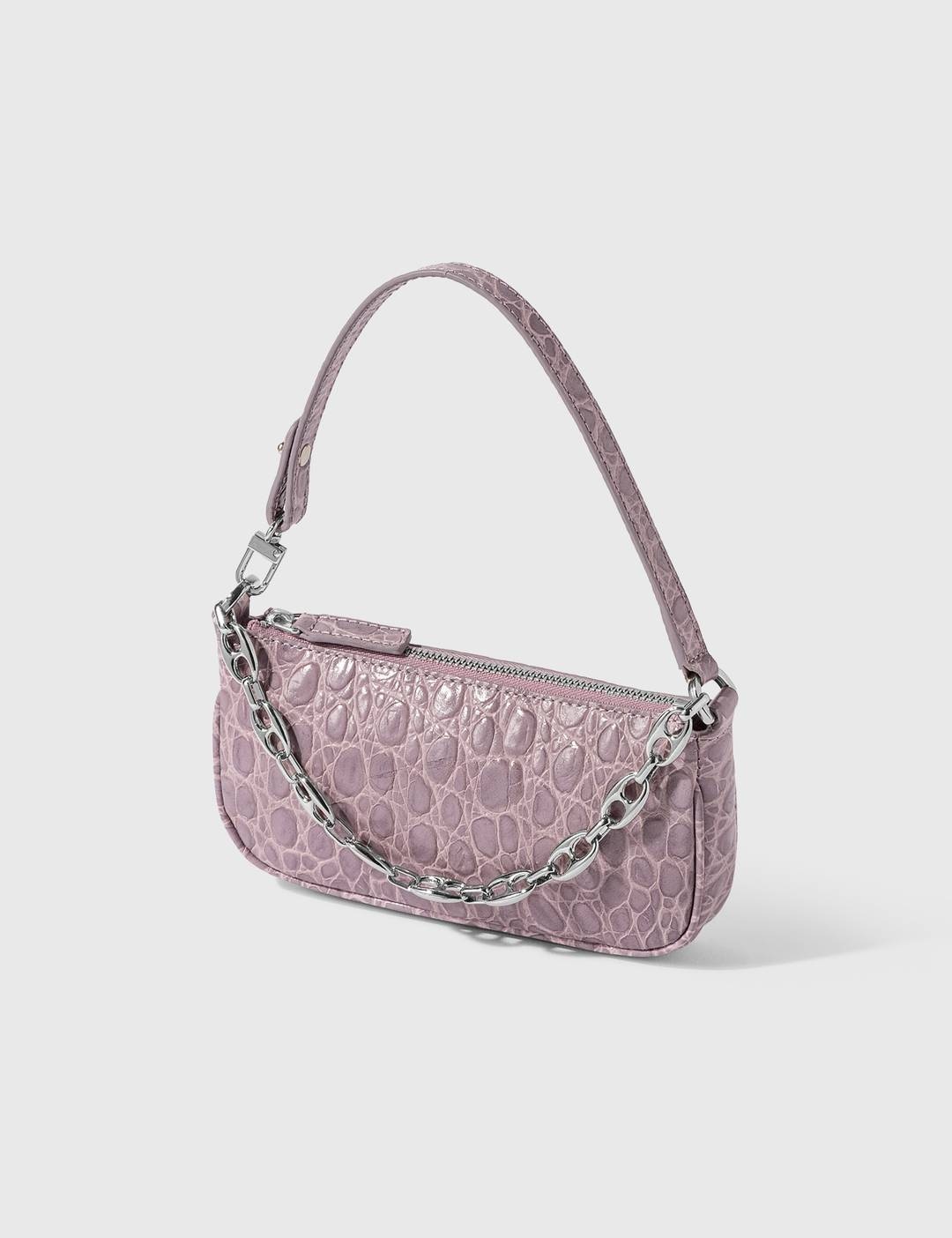 Mini Rachel Lilac Croco Embossed Leather Bag - 1