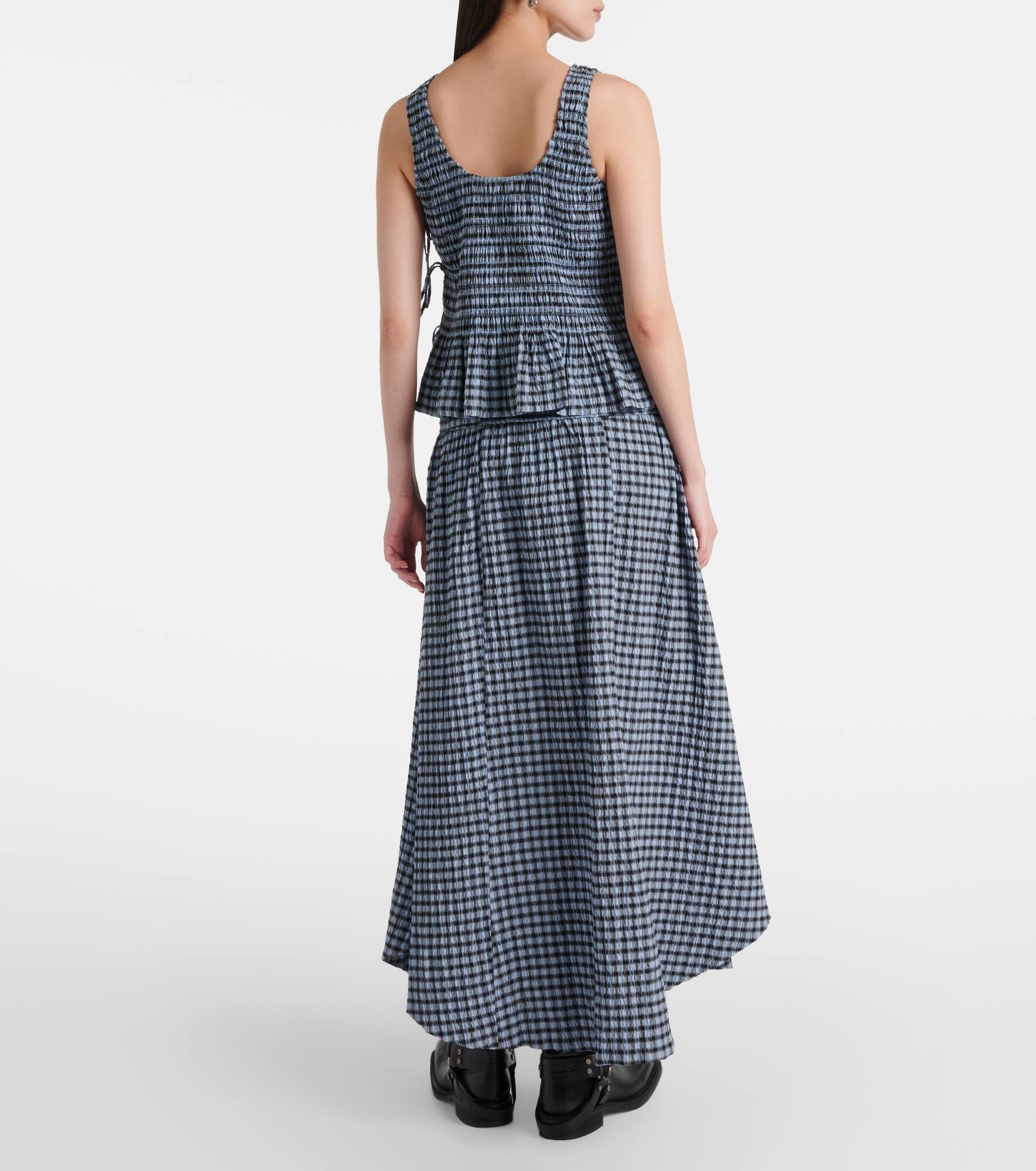 Gingham shirred shirt - 3