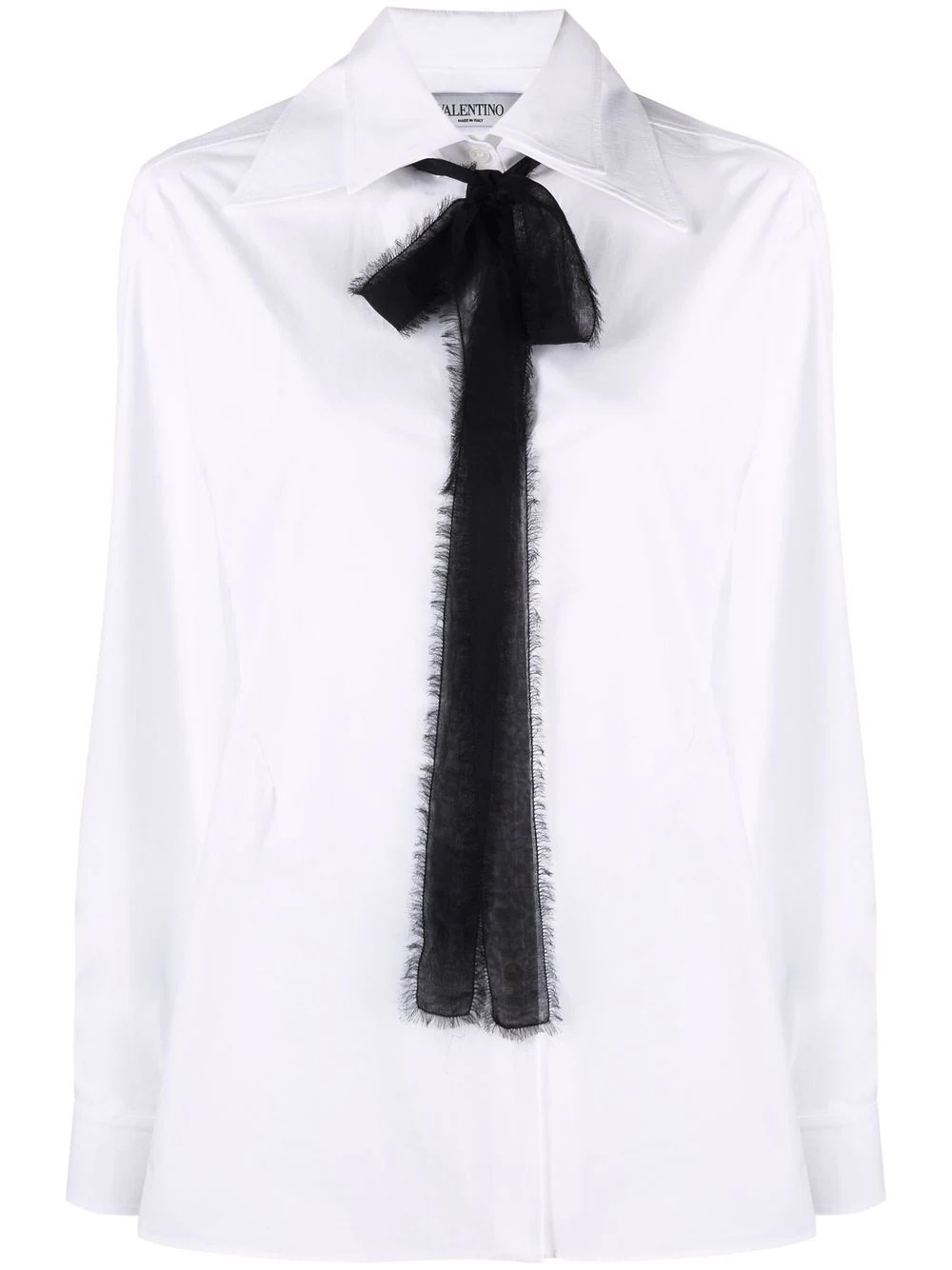 pointed-collar pussy-bow blouse - 1
