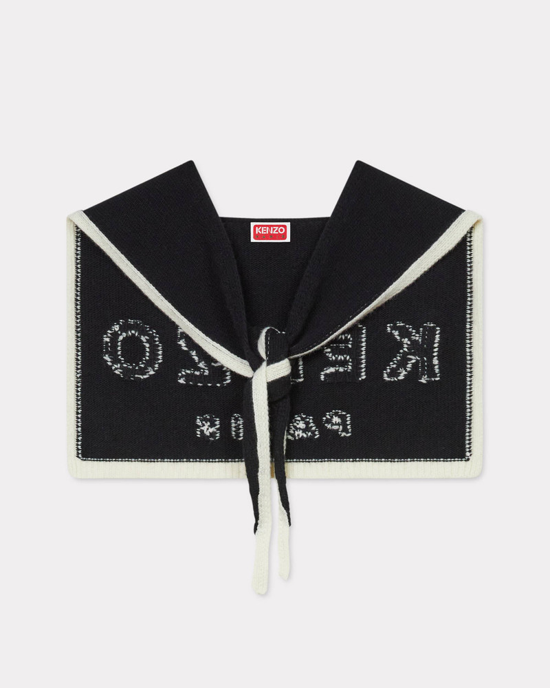 'KENZO Stamp' hooded scarf in wool and cotton 1