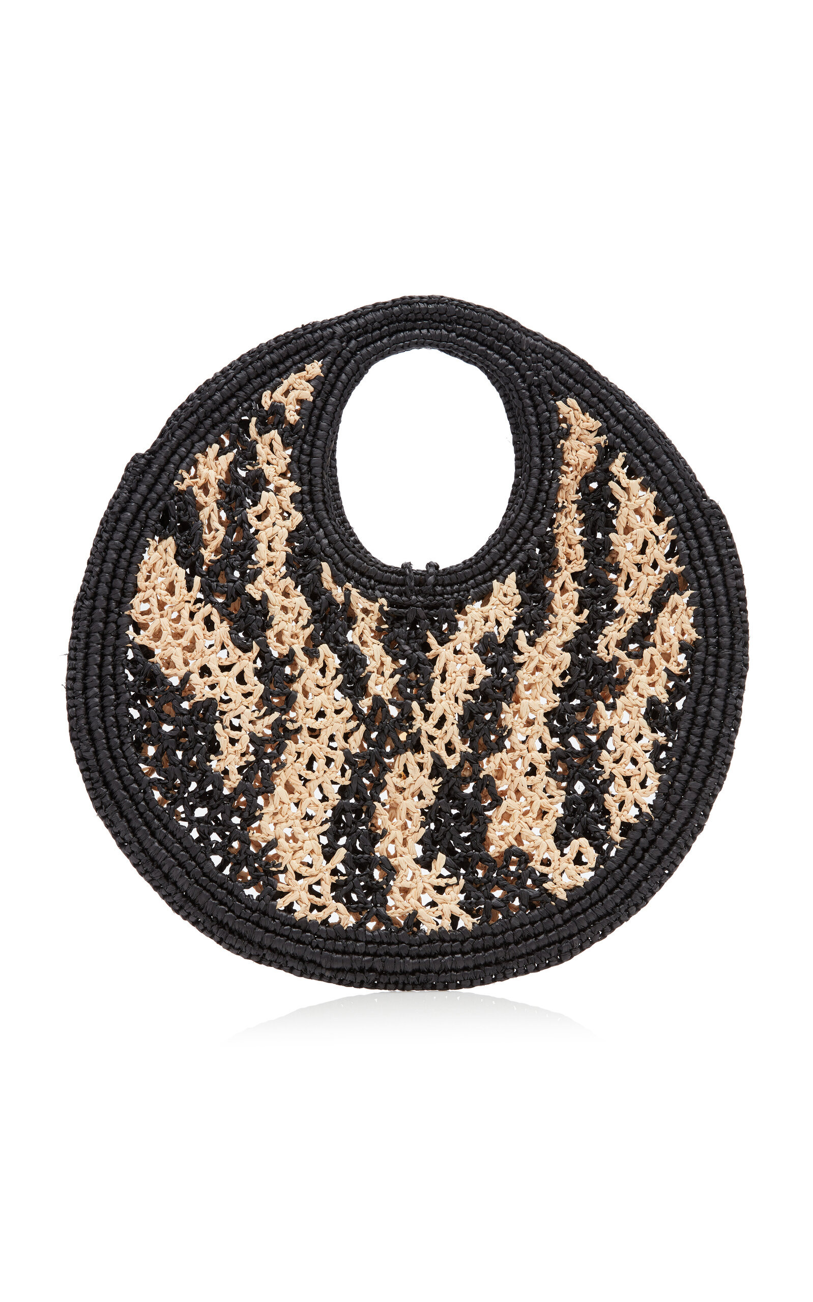 The Spiaggia Raffia Tote Bag black/white - 4
