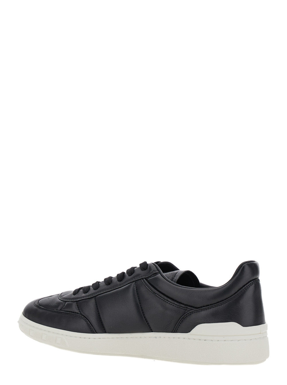Valentino Garavani Men 'Upvillage' Black Low Top Sneakers With Screen Printed Logo In Leather Man - 3