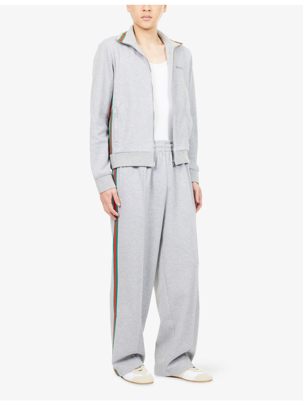 Striped-Panel Straight-Leg Cotton-Blend Jogging Bottoms - 2