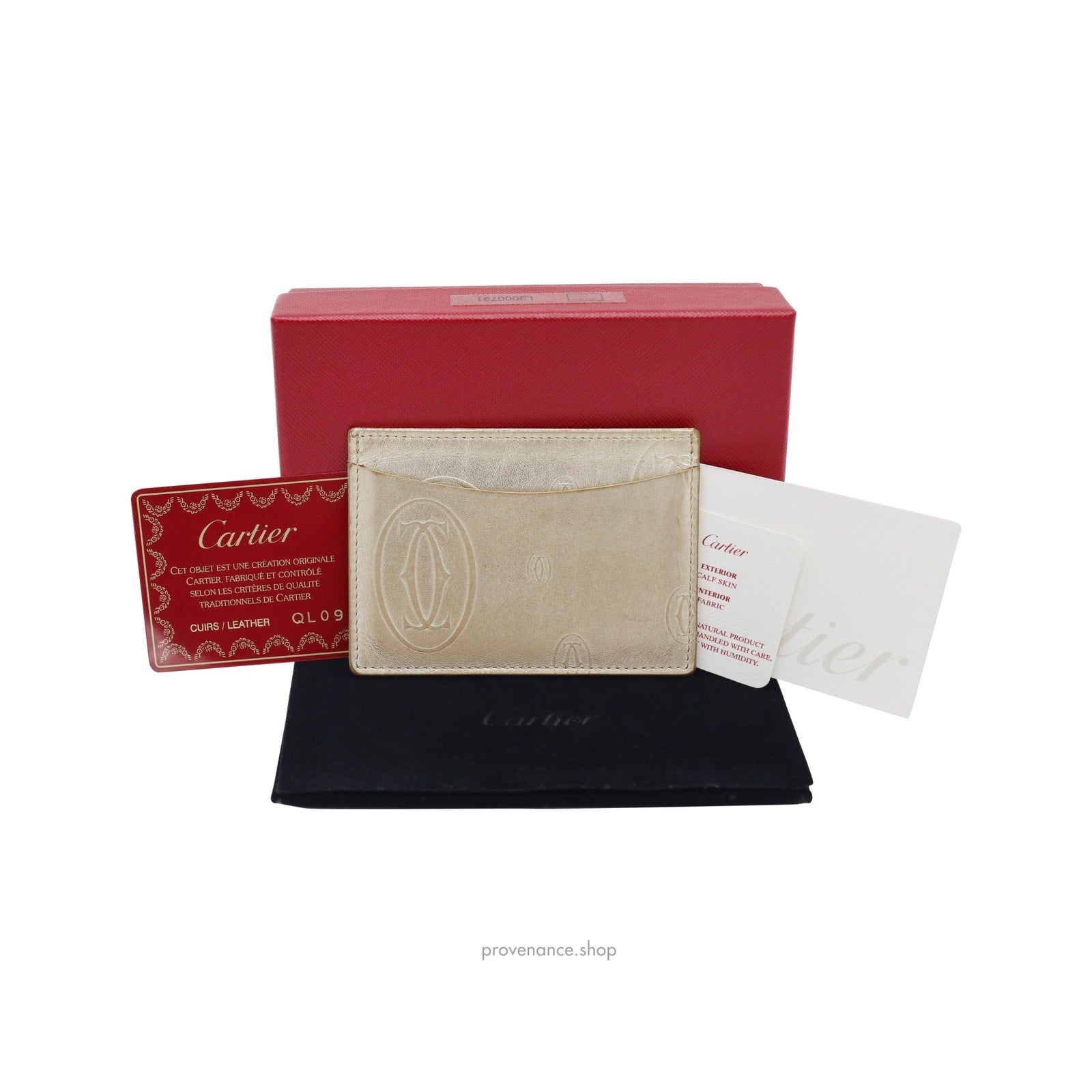 Cartier Card Holder Wallet - Gold Leather - 1