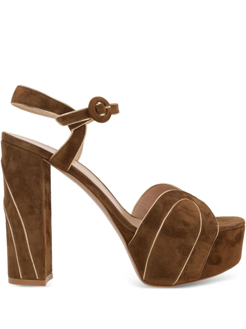 125mm platform suede ankle-strap sandals - 1