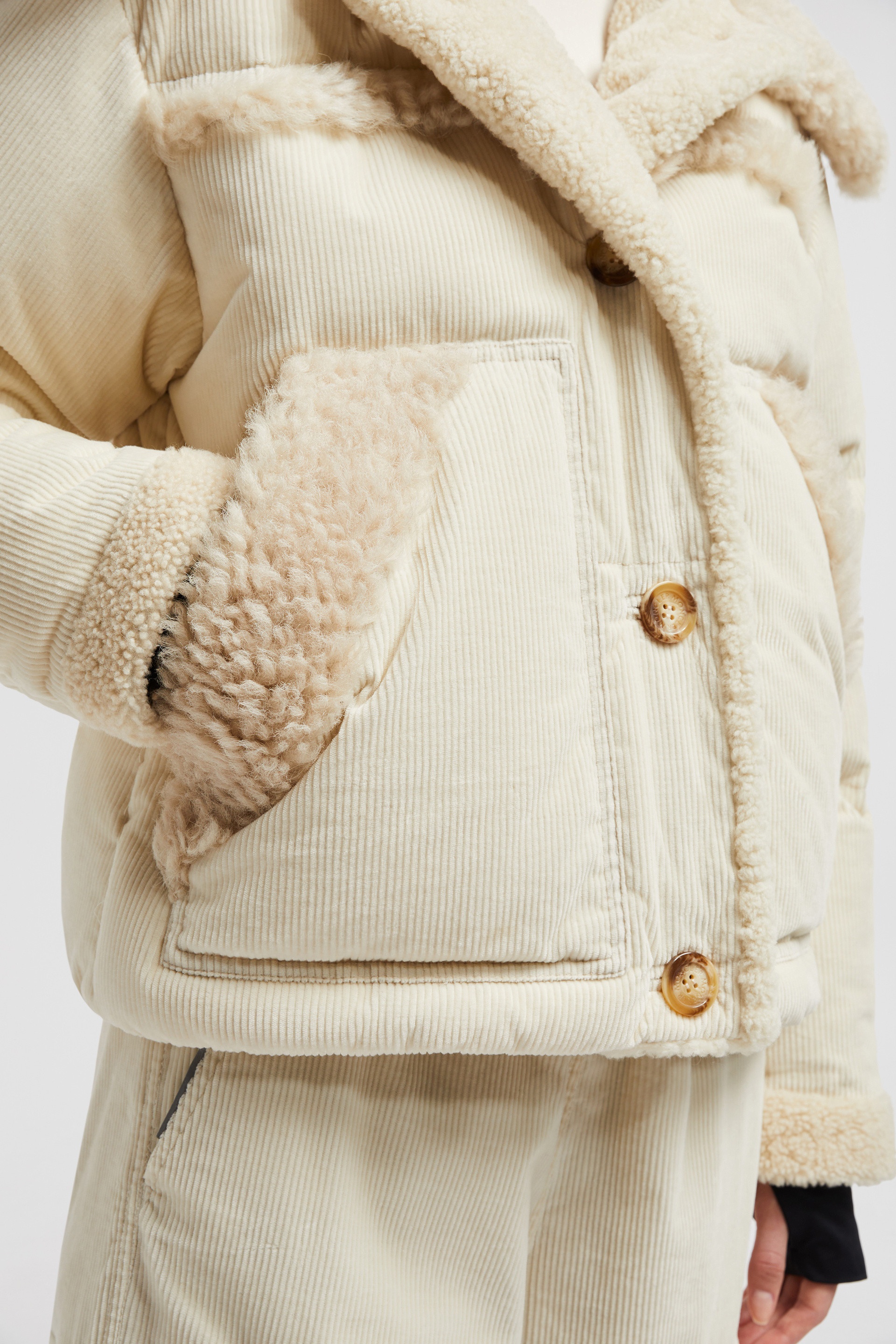 Caleu Corduroy Short Down Jacket - 7