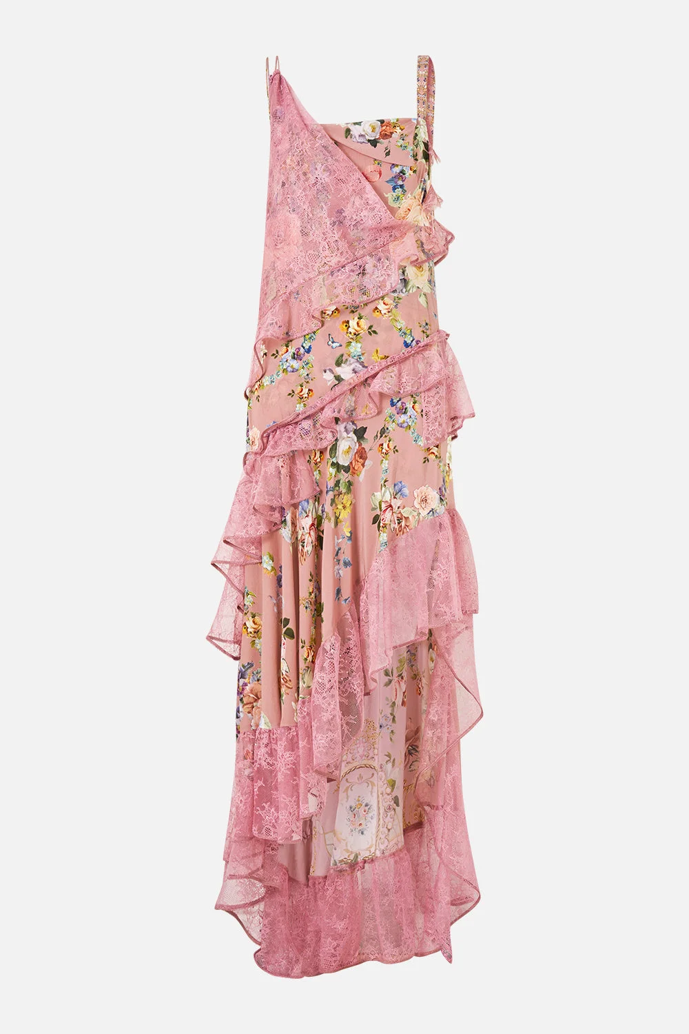 ASYMMETRIC MULTI FRILL DRESS CHAMBER OF BLOOMS - 1