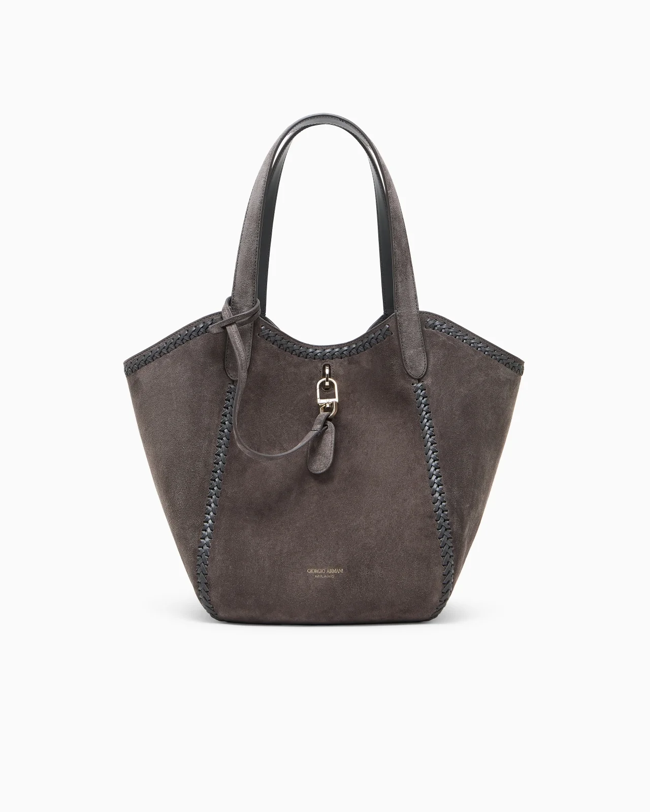 MEDIUM SUEDE HANDBAG WITH THREADING - 1