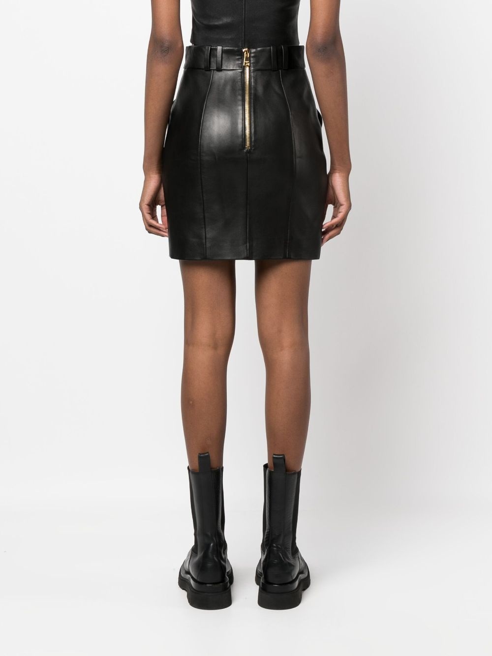 leather mini skirt - 4