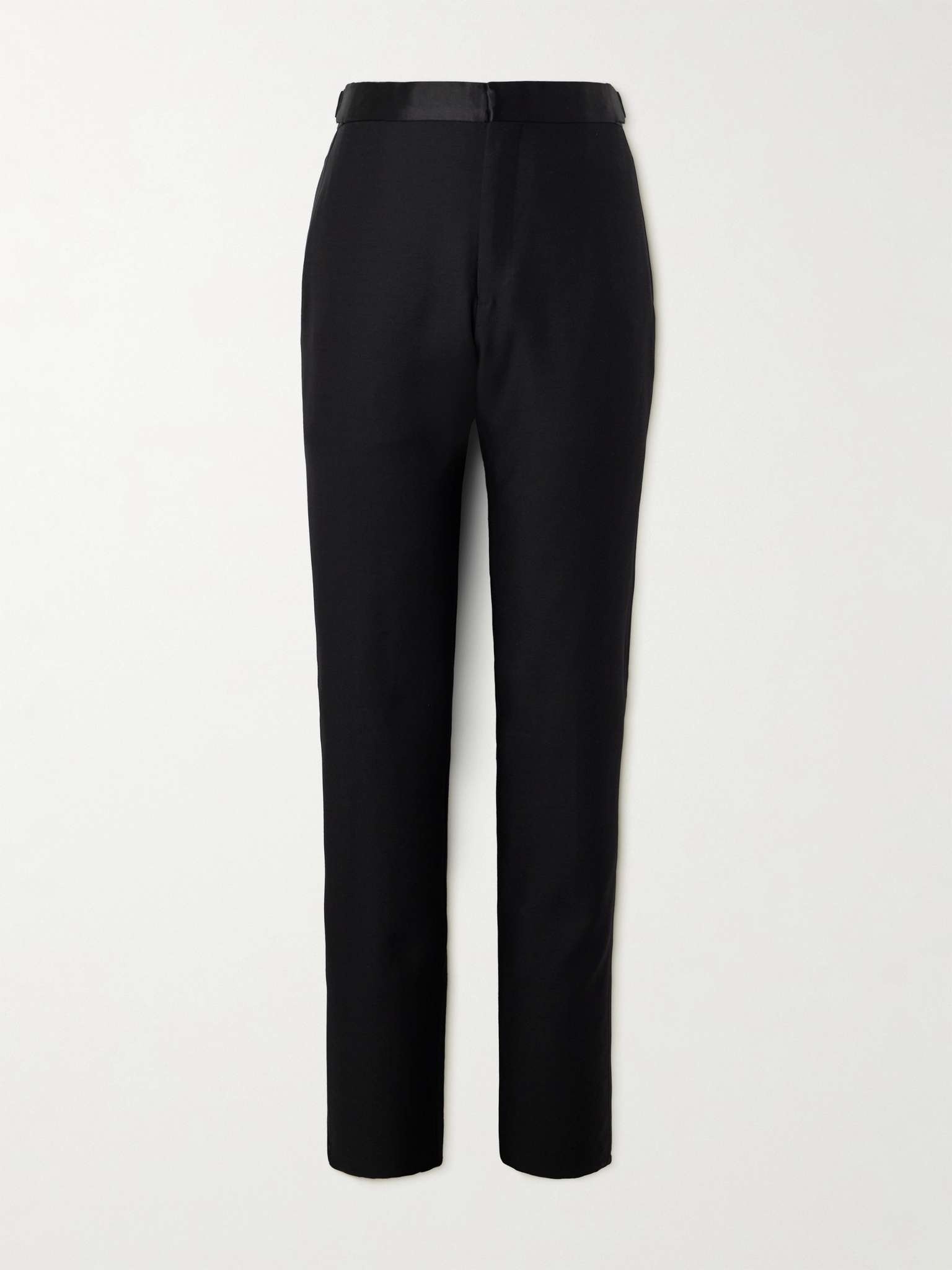 Straight-Leg Wool and Silk-Blend Tuxedo Trousers - 1