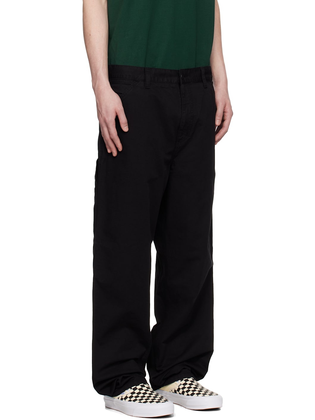 Black Single Knee Trousers - 2